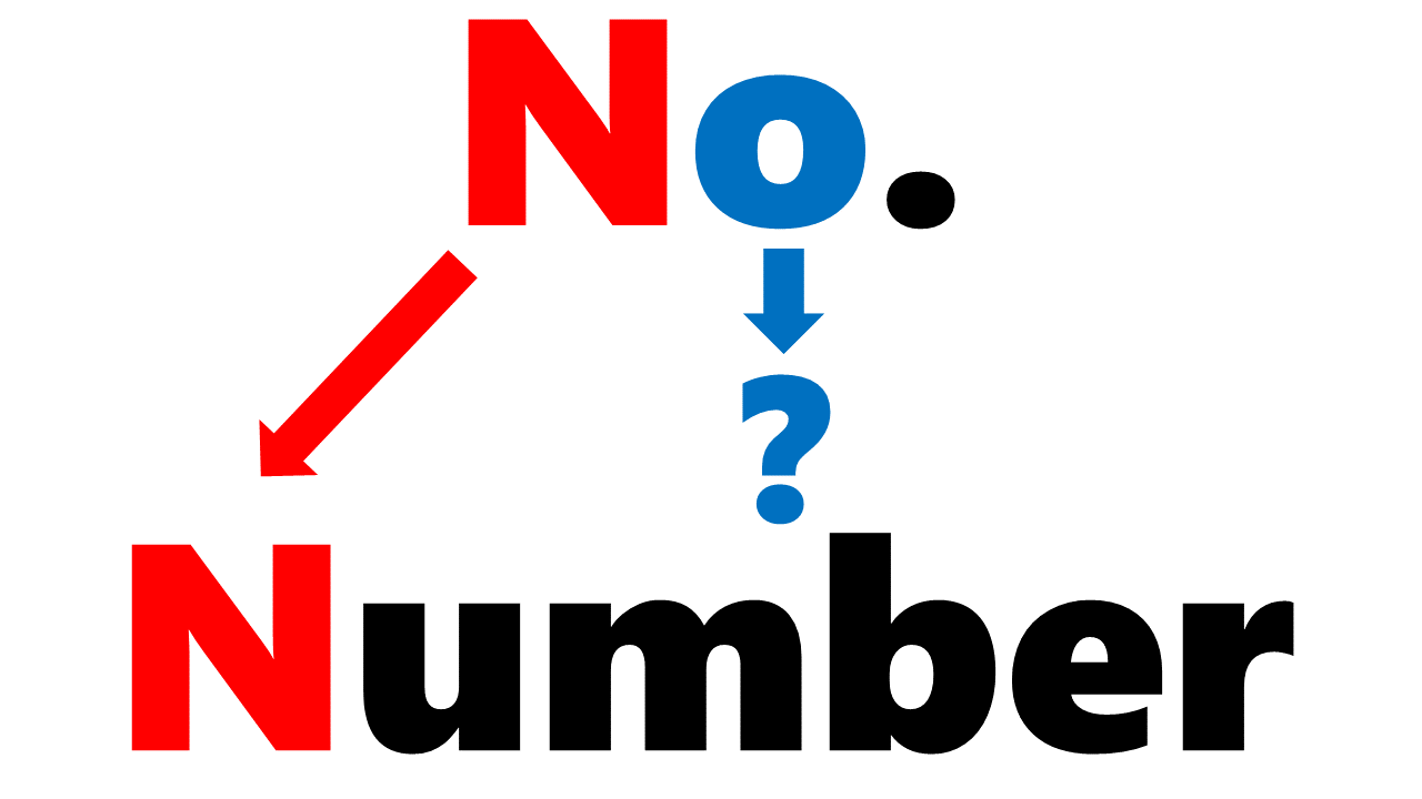 Number ナンバー の略はなぜ No なのか よりみち生活